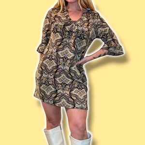 Anthro Aryeh Retro Bell Sleeve Shift Dress M